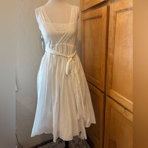 Calvin Klein Asymmetrical Cream Dress